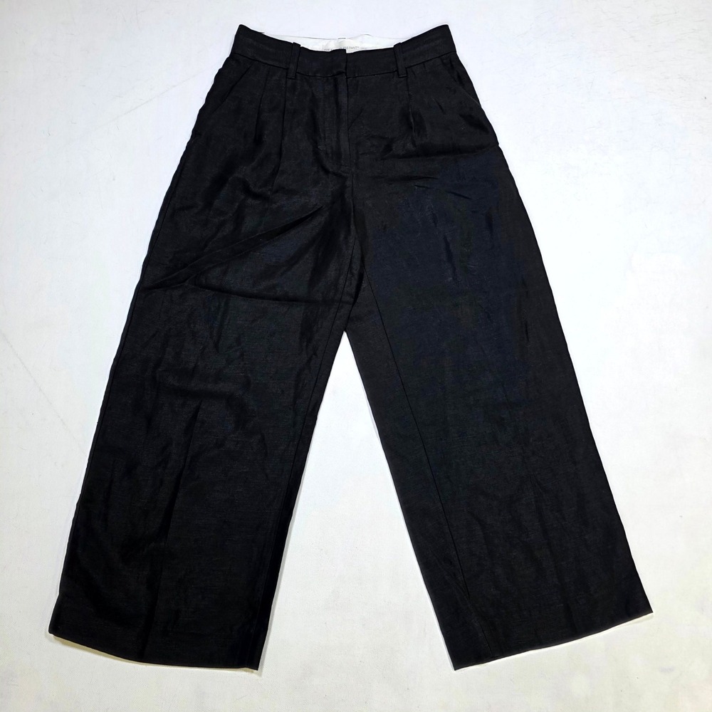 Wilfred The Effortless Pant Women 2 Black High Waisted Wide Leg Pleated Trousers